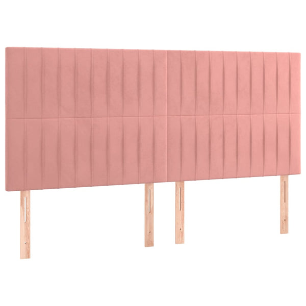 vidaXL Headboard Pink 200 x 5 x 118/128 cm Velvet