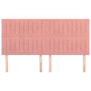vidaXL Headboard Pink 200 x 5 x 118/128 cm Velvet