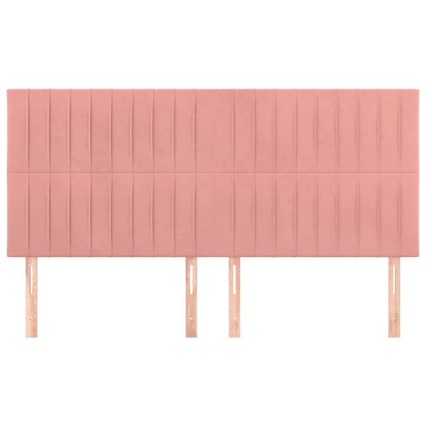 vidaXL Headboard Pink 200 x 5 x 118/128 cm Velvet