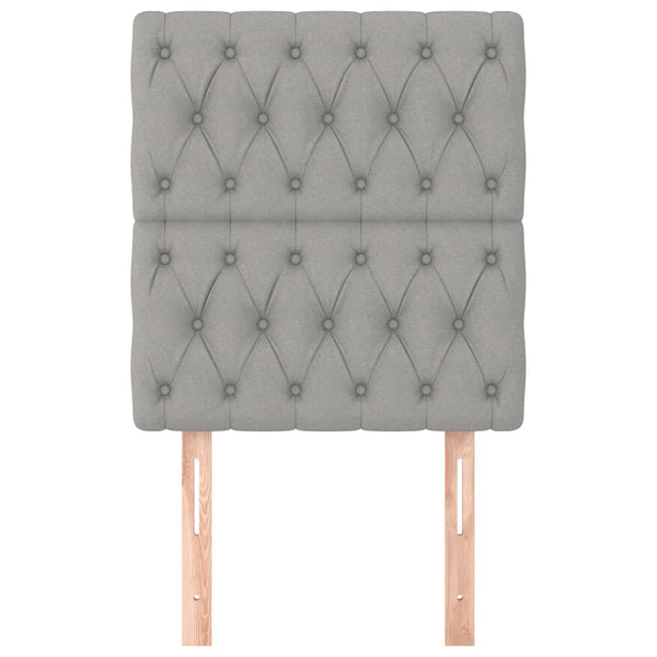 vidaXL Headboard Light Gray 80x7x118/128 cm Fabric