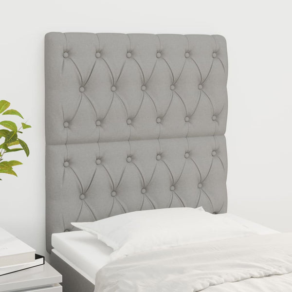 vidaXL Headboard Light Gray 80x7x118/128 cm Fabric