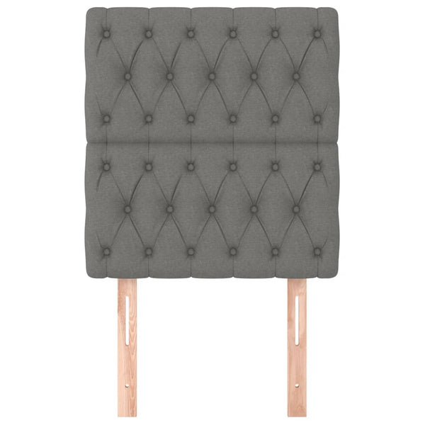 vidaXL Headboard Dark Grey 80 x 7 x 118/128 cm Fabric