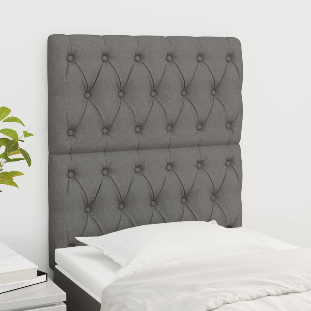 vidaXL Headboard Dark Grey 80 x 7 x 118/128 cm Fabric