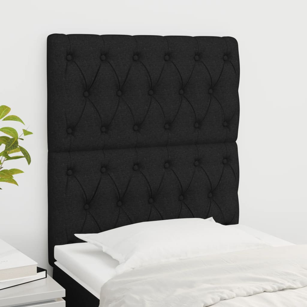 vidaXL Headboards 2 pcs. Black 80x7x78/88 cm Fabric