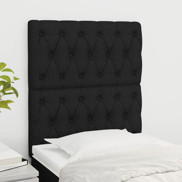 vidaXL Headboards 2 pcs. Black 80x7x78/88 cm Fabric