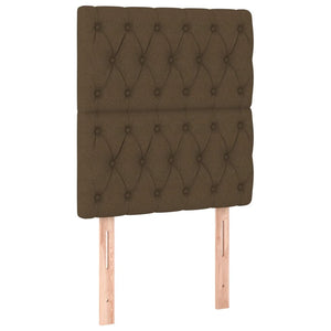 vidaXL Headboard Dark Brown 80x7x118/128 cm Fabric