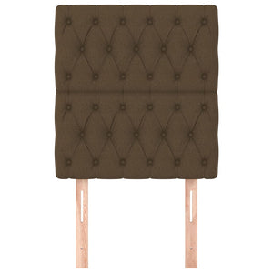 vidaXL Headboard Dark Brown 80x7x118/128 cm Fabric