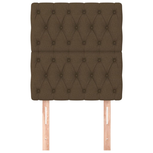 vidaXL Headboard Dark Brown 80x7x118/128 cm Fabric
