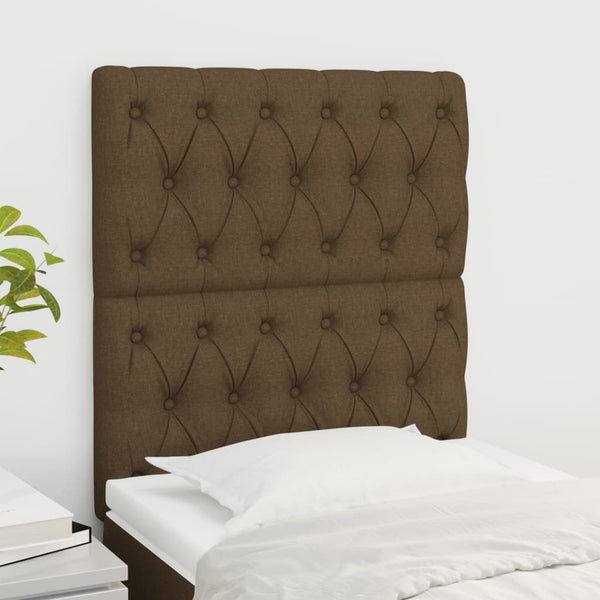 vidaXL Headboard Dark Brown 80x7x118/128 cm Fabric