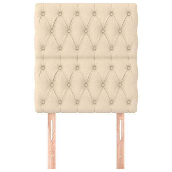 vidaXL Headboard Cream 80x7x118/128 cm Fabric