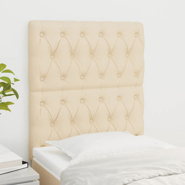 vidaXL Headboard Cream 80x7x118/128 cm Fabric