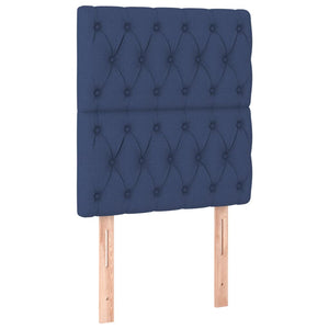 vidaXL Headboard Blue 80x7x118/128 cm Fabric