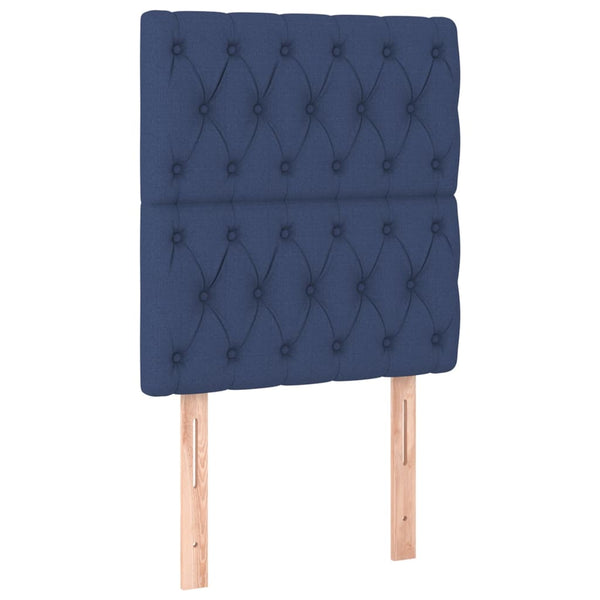 vidaXL Headboard Blue 80x7x118/128 cm Fabric