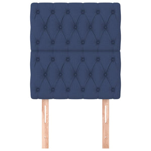 vidaXL Headboard Blue 80x7x118/128 cm Fabric