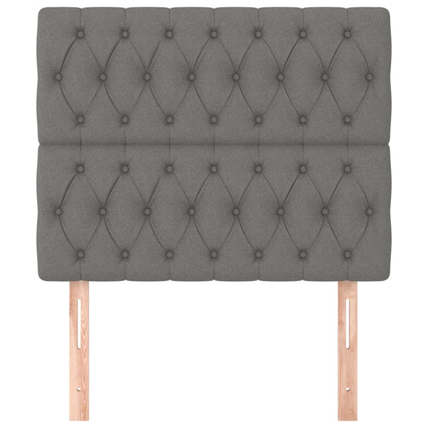 vidaXL Headboard Dark Grey 90 x 7 x 118/128 cm Fabric
