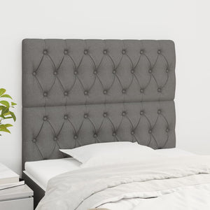 vidaXL Headboard Dark Grey 90 x 7 x 118/128 cm Fabric