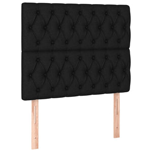 vidaXL Headboard Black 90x7x118/128 cm Fabric