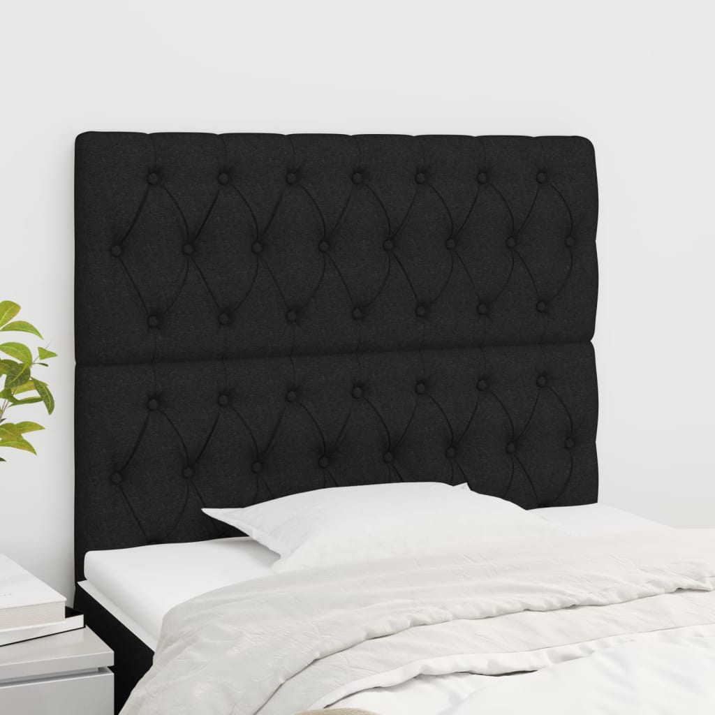 vidaXL Headboard Black 90x7x118/128 cm Fabric