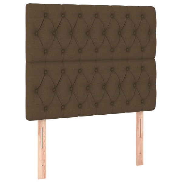 vidaXL Headboard Dark Brown 90x7x118/128 cm Fabric
