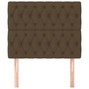 vidaXL Headboard Dark Brown 90x7x118/128 cm Fabric