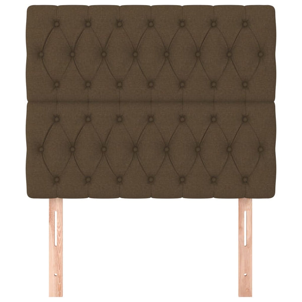 vidaXL Headboard Dark Brown 90x7x118/128 cm Fabric