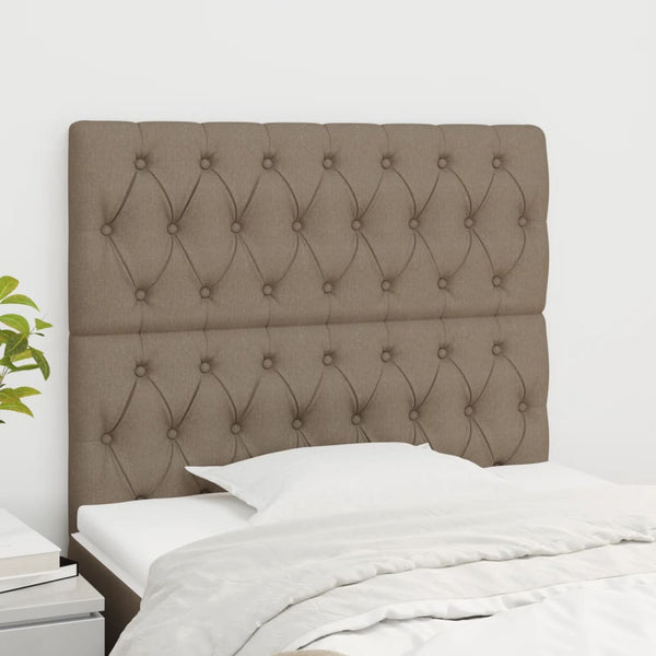 vidaXL Headboard Taupe 90x7x118/128 cm Fabric