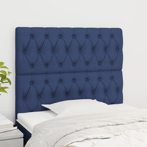 vidaXL Headboard Blue 90x7x118/128 cm Fabric