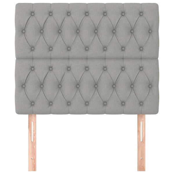 vidaXL Headboard Light Gray 100 x 7 x 118/128 cm Fabric