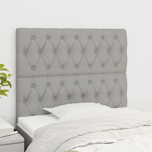 vidaXL Headboard Light Gray 100 x 7 x 118/128 cm Fabric