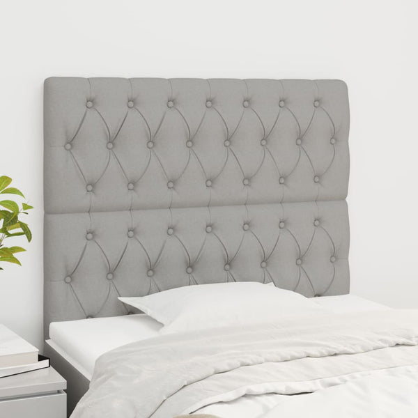 vidaXL Headboard Light Gray 100 x 7 x 118/128 cm Fabric