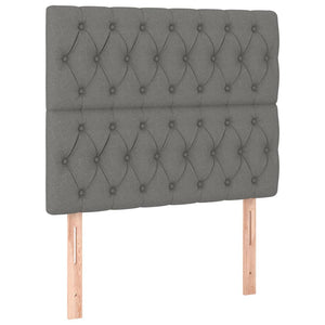 vidaXL Headboard Dark Grey 100 x 7 x 118/128 cm Fabric