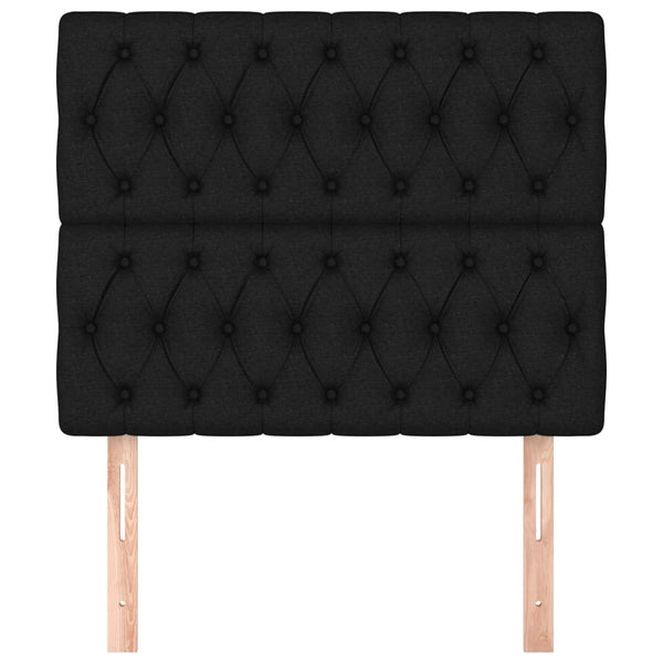 vidaXL Headboard Black 100 x 7 x 118/128 cm Fabric