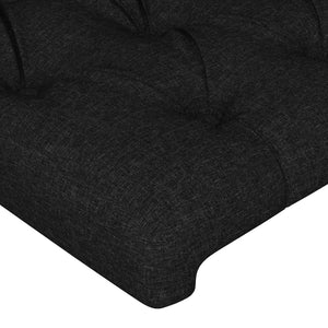 vidaXL Headboard Black 100 x 7 x 118/128 cm Fabric