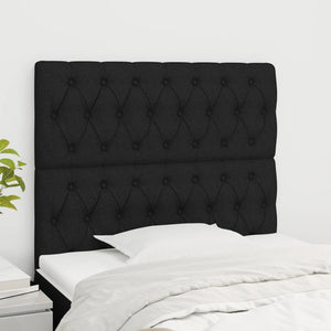 vidaXL Headboard Black 100 x 7 x 118/128 cm Fabric