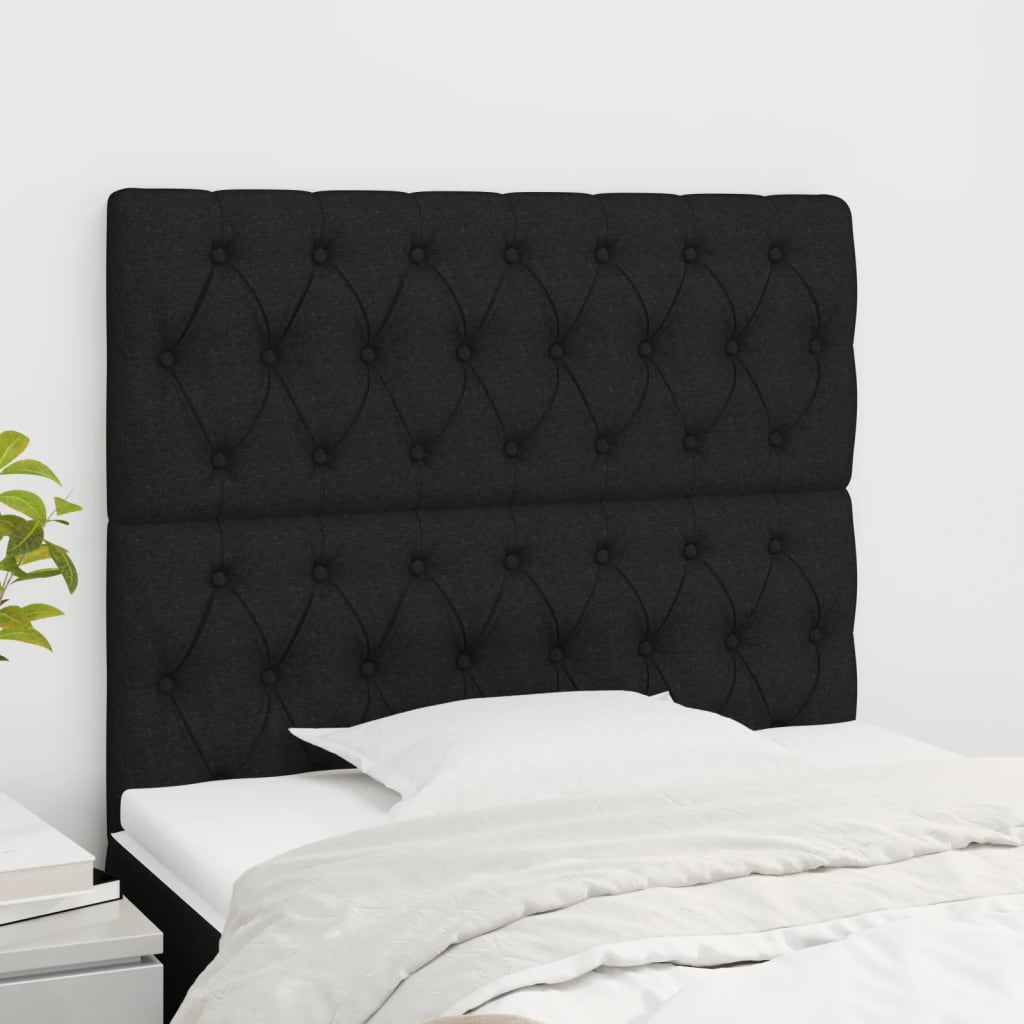 vidaXL Headboard Black 100 x 7 x 118/128 cm Fabric