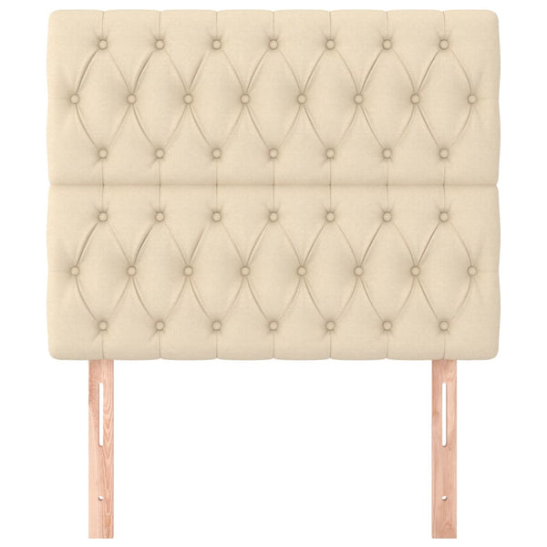 vidaXL Headboard Cream 100x7x118/128 cm Fabric