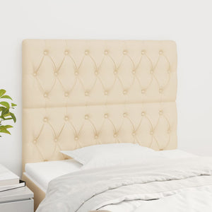 vidaXL Headboard Cream 100x7x118/128 cm Fabric