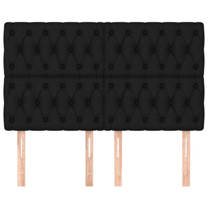 vidaXL Headboard Black 144x7x118/128 cm Fabric