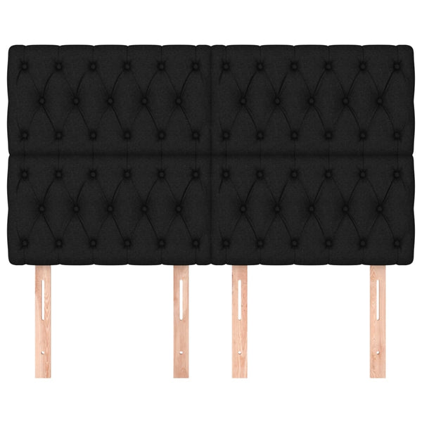vidaXL Headboard Black 144x7x118/128 cm Fabric