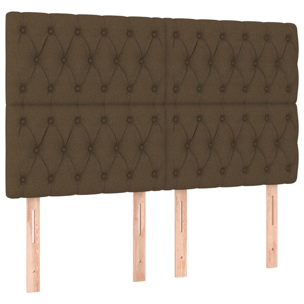 vidaXL Headboard Dark Brown 144x7x118/128 cm Fabric
