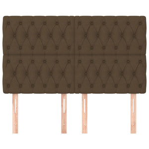 vidaXL Headboard Dark Brown 144x7x118/128 cm Fabric