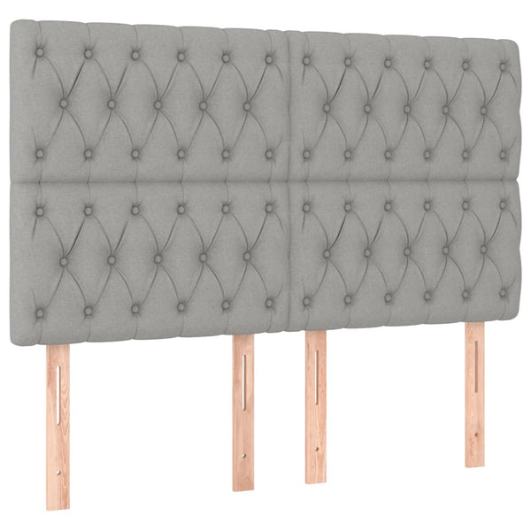 vidaXL Headboard Light Gray 160 x 7 x 118/128 cm Fabric