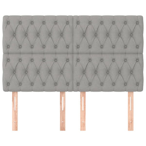 vidaXL Headboard Light Gray 160 x 7 x 118/128 cm Fabric
