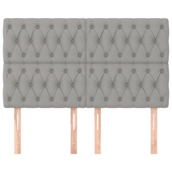 vidaXL Headboard Light Gray 160 x 7 x 118/128 cm Fabric