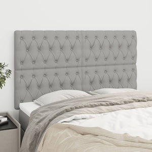 vidaXL Headboard Light Gray 160 x 7 x 118/128 cm Fabric