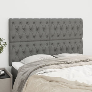 vidaXL Headboard Dark Grey 160 x 7 x 118/128 cm Fabric