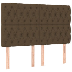 vidaXL Headboard Dark Brown 160 x 7 x 118/128 cm Fabric