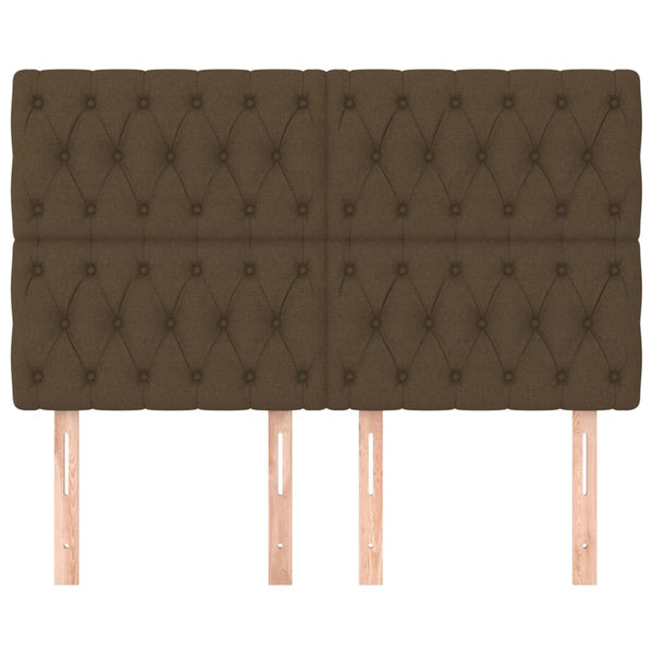 vidaXL Headboard Dark Brown 160 x 7 x 118/128 cm Fabric