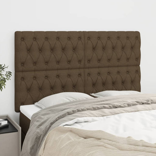 vidaXL Headboard Dark Brown 160 x 7 x 118/128 cm Fabric