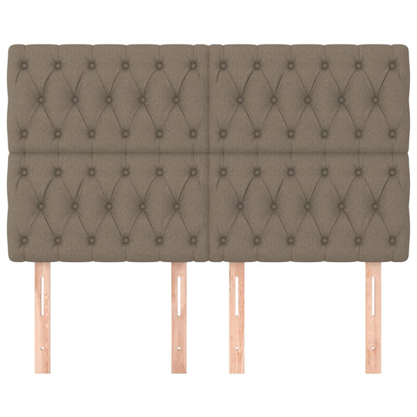 vidaXL Headboard Taupe 160x7x118/128 cm Fabric